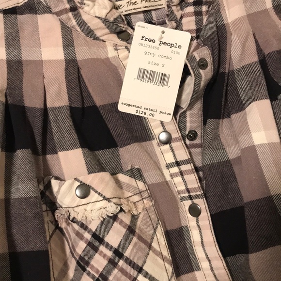 Free People Emily Plaid Top - Picture 8 of 8